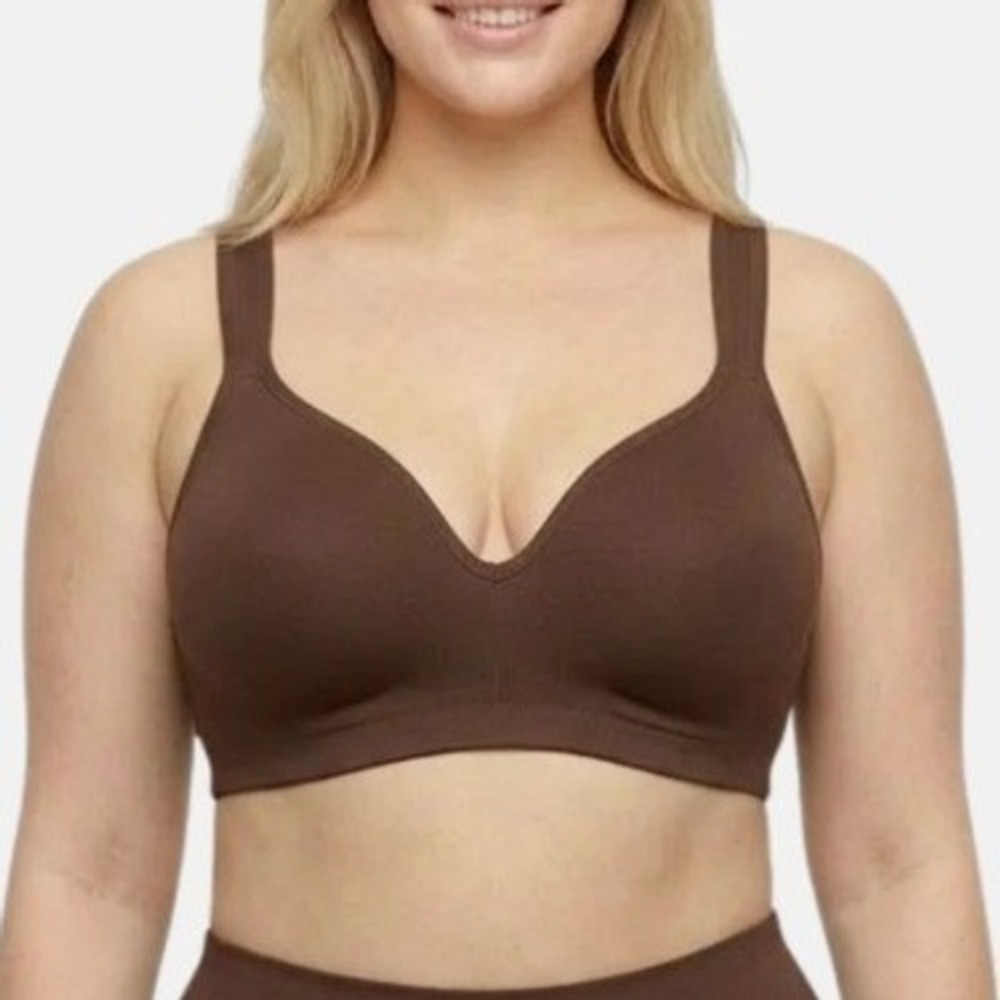 Underoutfit Bra 460 The Perfect Neckline Chocolate Brown Wireless Size XL